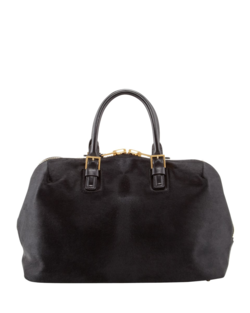 Sort taske af kalveskind