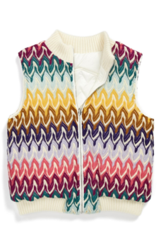 Reversible quilted vest with zipper