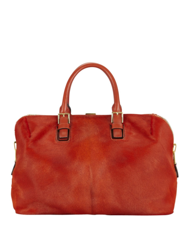 Red leather bag "two in one"