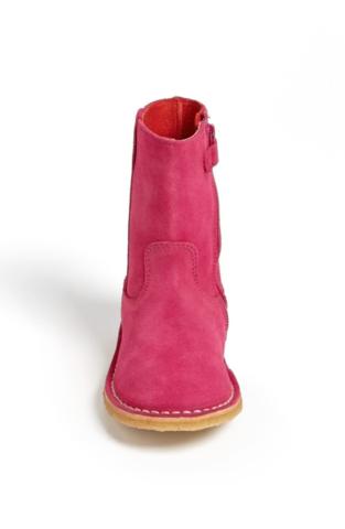 Pink suede boots for girls