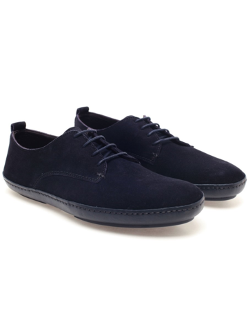 Dark blue suede shoes for men