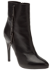 Black leather heeled boots