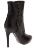 Black leather heeled boots